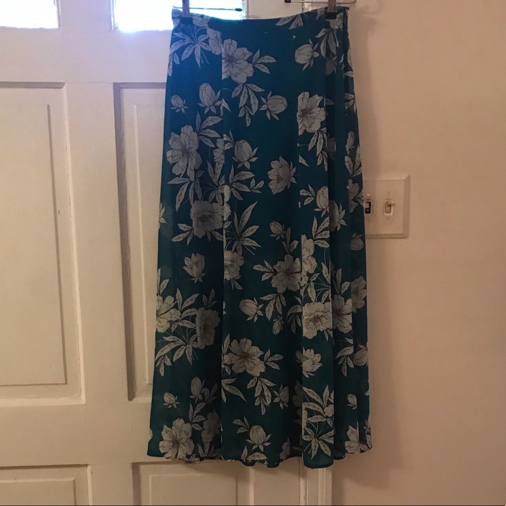 Loft Floral Maxi Skirt